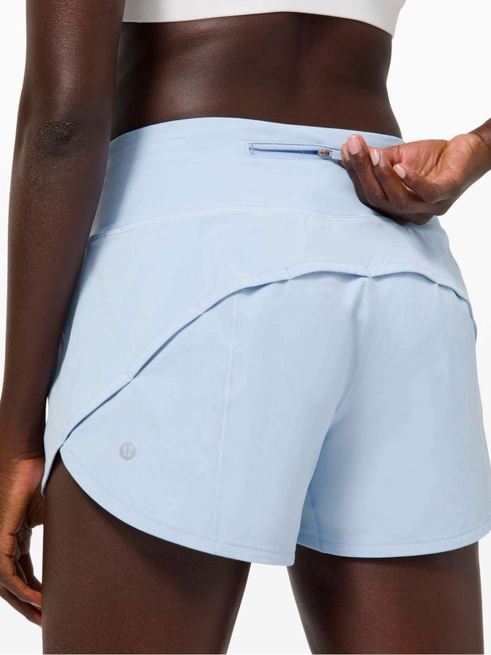 lululemon athletica Pale Blue Layered Running Shorts